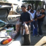 Family receiving food